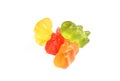 Pile of colorful gummy bears isolated on white background. Delicious jelly treats Royalty Free Stock Photo