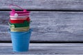 Pile of colorful pails Royalty Free Stock Photo