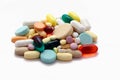 Pile of colorful pills Royalty Free Stock Photo