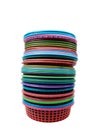 Pile of colorful plastic baskets Royalty Free Stock Photo