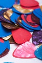 Pile of colorful plastic guitar picks Royalty Free Stock Photo