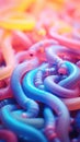 A pile of colorful plastic tubes, AI Royalty Free Stock Photo