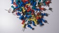 Pile of colorful push pins Royalty Free Stock Photo