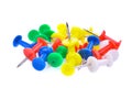 Pile of colorful pushpin isloated on white