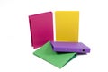 A pile of colorful ring binders Royalty Free Stock Photo