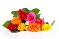 Pile of colorful roses