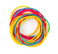 Pile of colorful rubber bands isolated on a white background Royalty Free Stock Photo