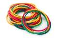 Pile of colorful rubber bands isolated on a white background Royalty Free Stock Photo