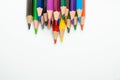 Pile of colorful sharpened pencils Royalty Free Stock Photo