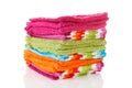 Pile of colorful washclothes Royalty Free Stock Photo