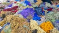 a pile of colorful wool at a carpet factory in agra Royalty Free Stock Photo