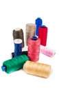 Pile,coloured bobbins of thread Royalty Free Stock Photo