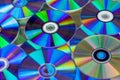 Pile of compact discs. Retro technology Royalty Free Stock Photo