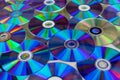 Pile of compact discs. Retro technology Royalty Free Stock Photo