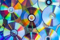 Pile of compact discs. Retro technology Royalty Free Stock Photo