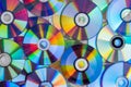 Pile of compact discs. Retro technology Royalty Free Stock Photo