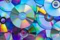 Pile of compact discs. Retro technology Royalty Free Stock Photo