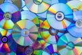 Pile of compact discs. Retro technology Royalty Free Stock Photo