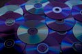Pile of compact discs. Retro technology Royalty Free Stock Photo