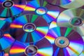 Pile of compact discs. Retro technology Royalty Free Stock Photo