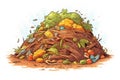 pile of compost ready for plantation fertilizing