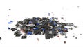 pile of computer electronic components. 3d illustration,