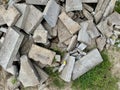 Pile of concrete blocks and rubble Royalty Free Stock Photo