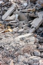 Pile of concrete debris at a building demolition site Royalty Free Stock Photo