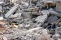 Pile of concrete debris at a building demolition site Royalty Free Stock Photo