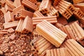 pile of construction bricks for pattern and background Royalty Free Stock Photo