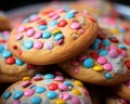 a pile of cookies with colorful sprinkles on top Royalty Free Stock Photo