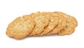 Pile of cookies stacked with nuts, isolated Royalty Free Stock Photo