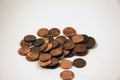 A pile of copper pennies