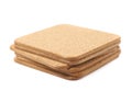 Pile of cork textured coasters Royalty Free Stock Photo