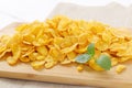 Pile of corn flakes Royalty Free Stock Photo