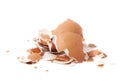 Pile of cracked egg shells isolated Royalty Free Stock Photo