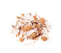 Pile of cracked egg shells isolated Royalty Free Stock Photo