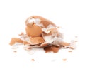 Pile of cracked egg shells isolated Royalty Free Stock Photo