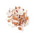 Pile of cracked egg shells isolated Royalty Free Stock Photo