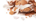 Pile of cracked egg shells isolated Royalty Free Stock Photo