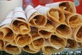 Pile of crispy roti. Royalty Free Stock Photo