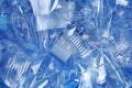 Pile of crumpled plastic bottles as background, closeup. Royalty Free Stock Photo