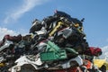 Pile of crushed cars Royalty Free Stock Photo