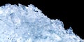 Pile of crushed ice cubes on dark background with copy space. Crushed ice cubes foreground for beverages Royalty Free Stock Photo