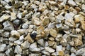 Pile of Crushed Marble Chips Pebbles For Landscaping, Texture, Background.