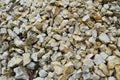 Pile of Crushed Marble Chips Pebbles For Landscaping, Texture, Background.