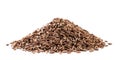 A pile of cumin seeds close-up on a white. Isolated Royalty Free Stock Photo