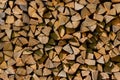 Pile of cut lumber wood, stump texture Royalty Free Stock Photo