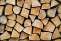 Pile Of Cut Timber for Winter Resource, Wood stack and Lumber Industry Royalty Free Stock Photo