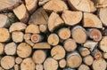 A pile of cut wood stump Royalty Free Stock Photo